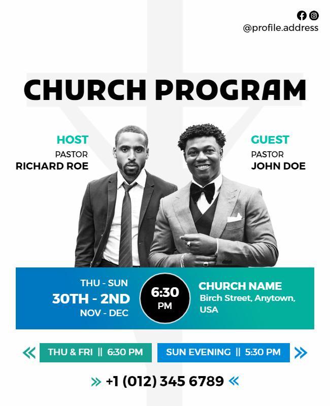 Community Church Program Event Flyer Template