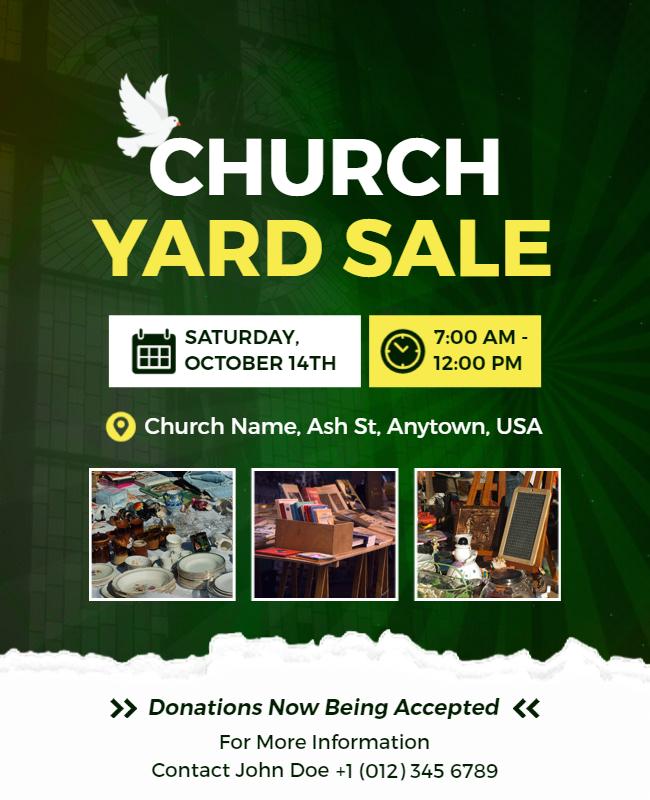 Community Church Yard Sale Event Flyer Template