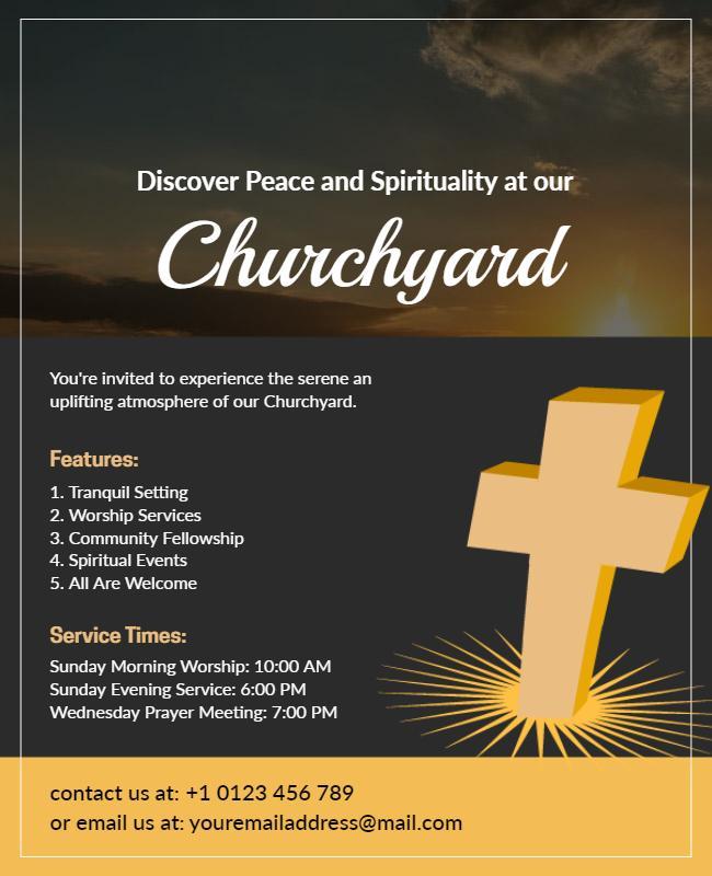 Community Churchyard Worship Invitation Flyer Template