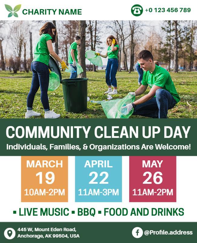 Community Clean Up Day Event Flyer Template