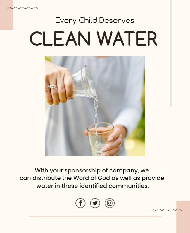 Community Clean Water Initiative Flyer Template