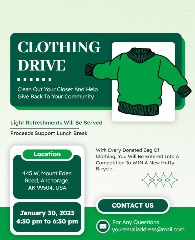 Community Clothing Donation Drive Flyer Template