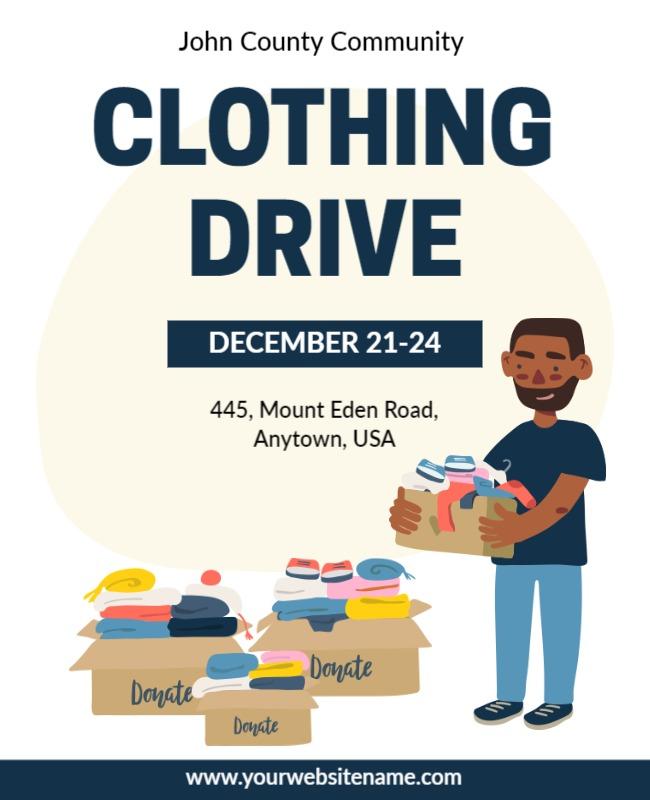 Community Clothing Drive Donation Flyer Template