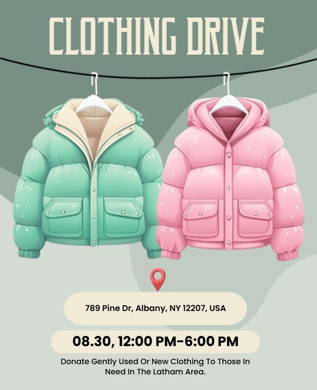 Community Clothing Drive Event Flyer Template