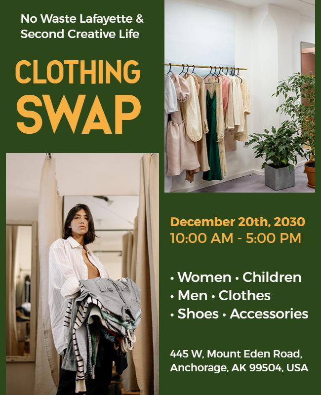 Community Clothing Swap Event Flyer Template