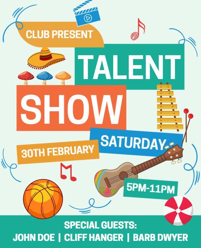 Community Club Talent Show Event Flyer Template