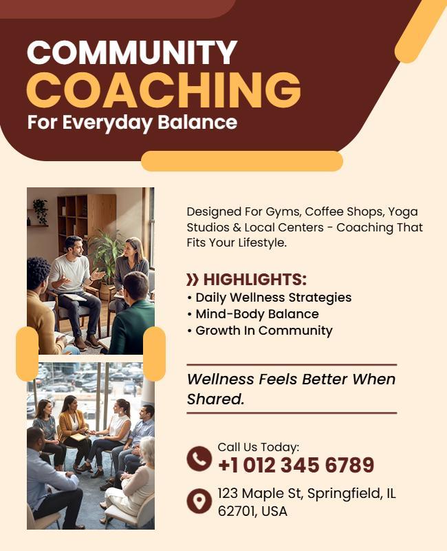Community Coaching Program Flyer Template