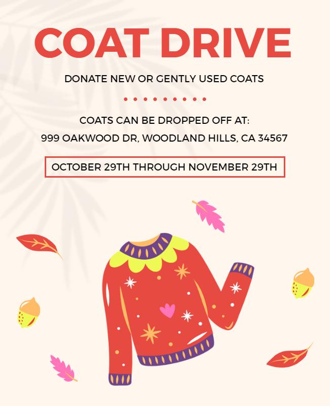 Community Coat Donation Drive Flyer Template