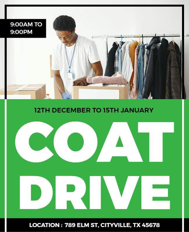 Community Coat Drive Charity Event Flyer Template