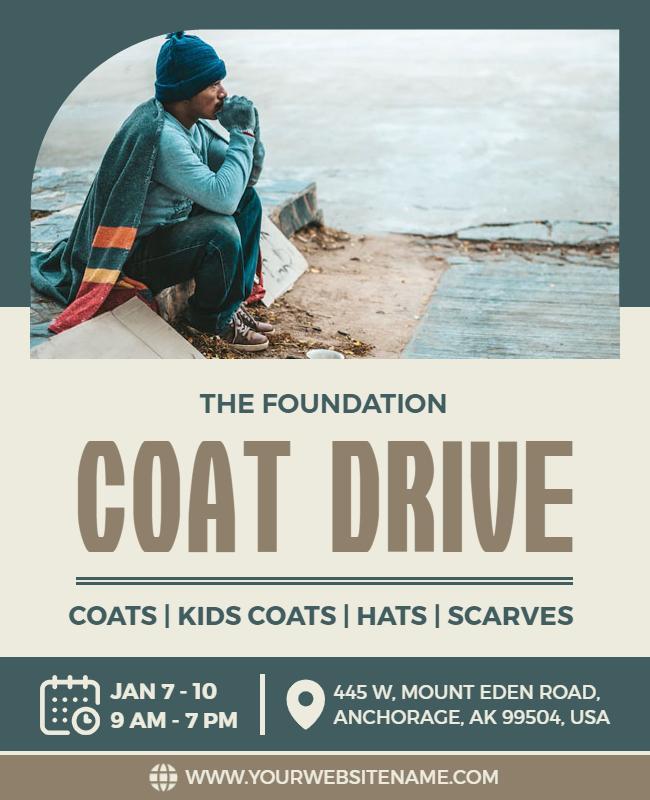 Community Coat Drive Donation Event Flyer Template