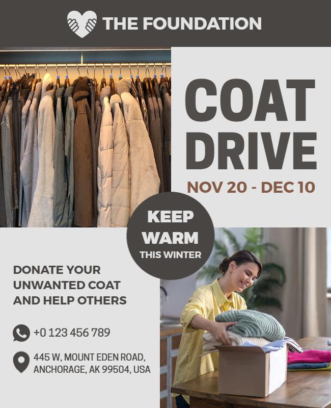 Community Coat Drive Donation Flyer Template