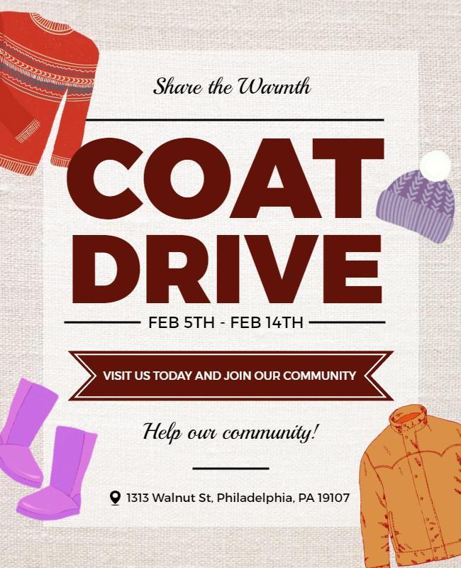 Community Coat Drive Event Flyer Template