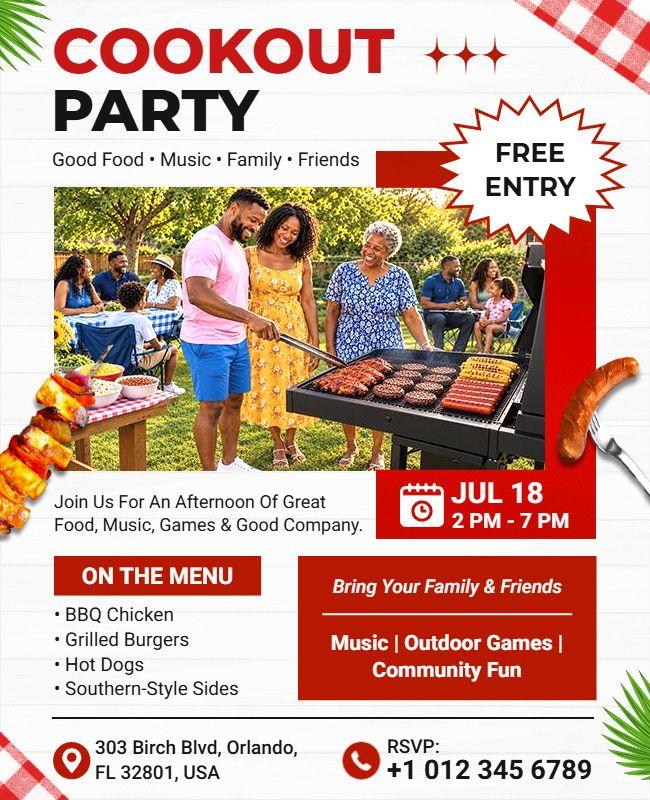 Community Cookout Celebration Flyer Template