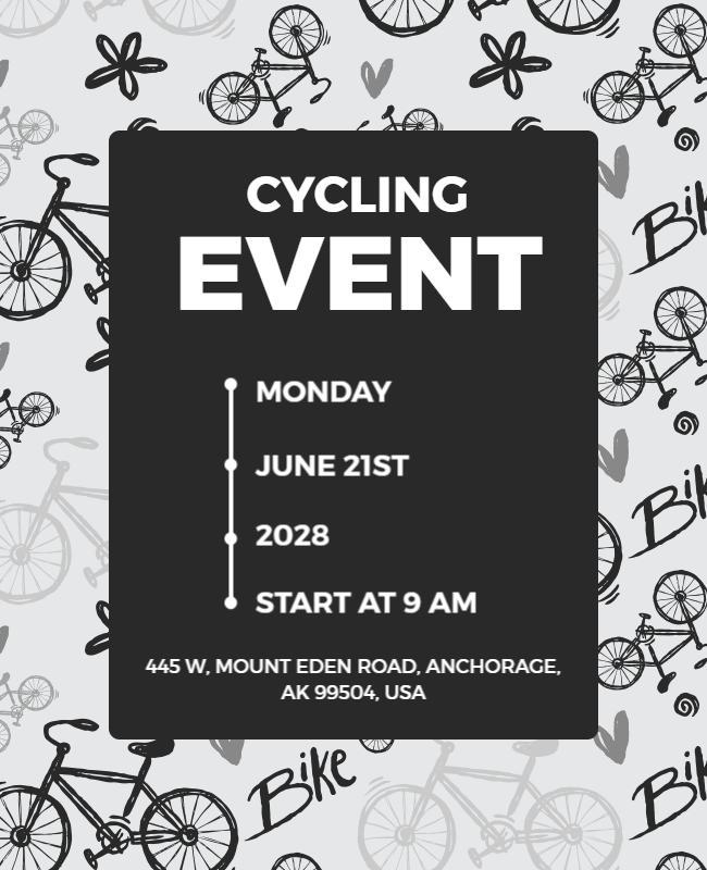 Community Cycling Event Announcement Flyer Template