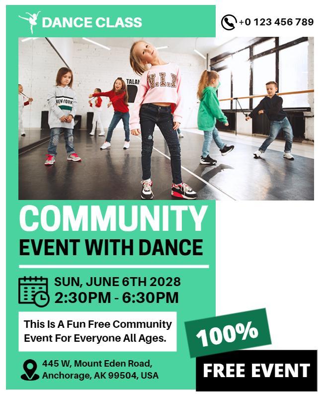 Community Dance Class Event Flyer Template