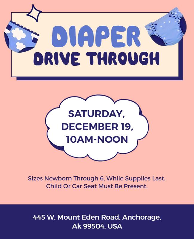 Community Diaper Donation Drive Flyer Template