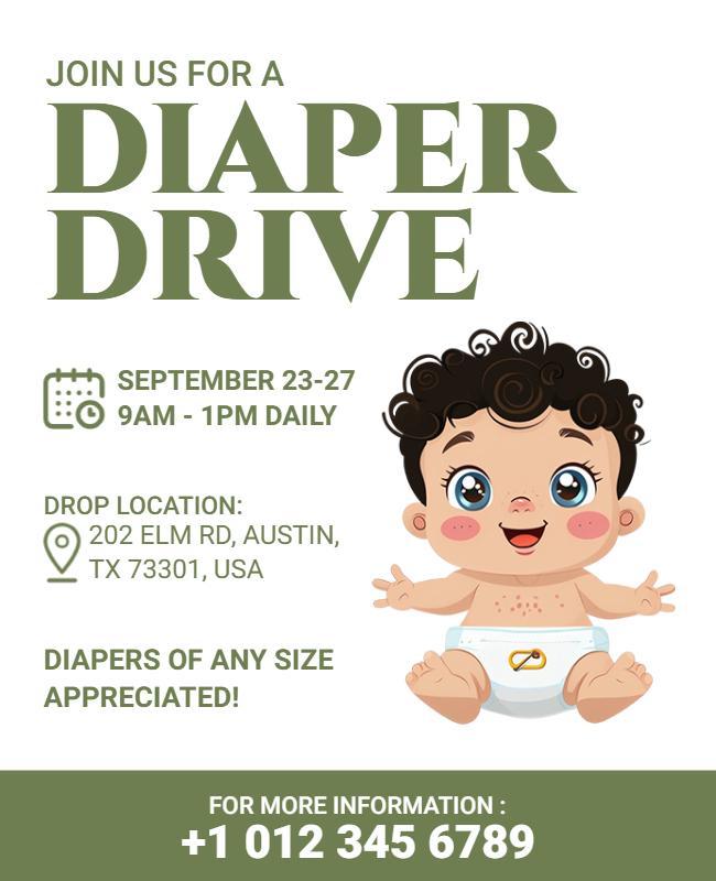 Community Diaper Drive Donation Flyer Template