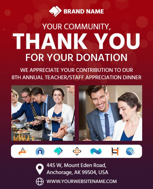 Community Donation Appreciation Dinner Flyer Template