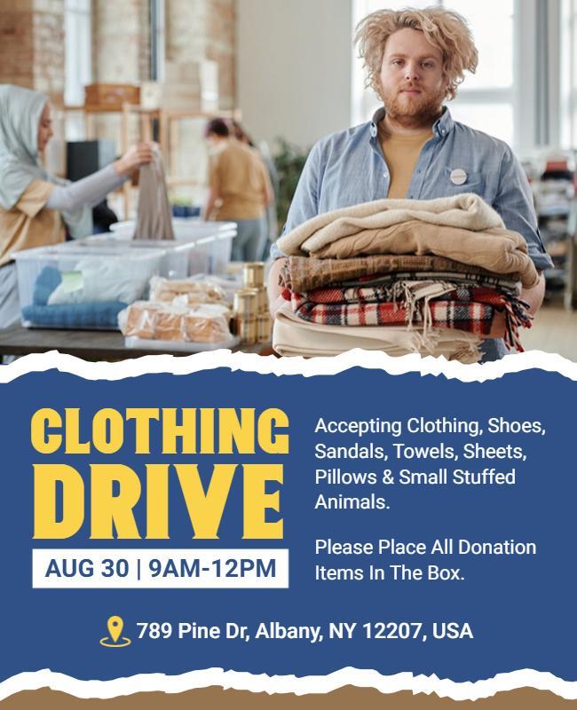 Community Donation Clothing Drive Flyer Template
