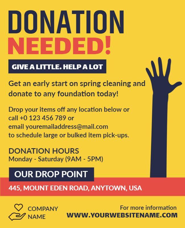 Community Donation Drive Announcement Flyer Template