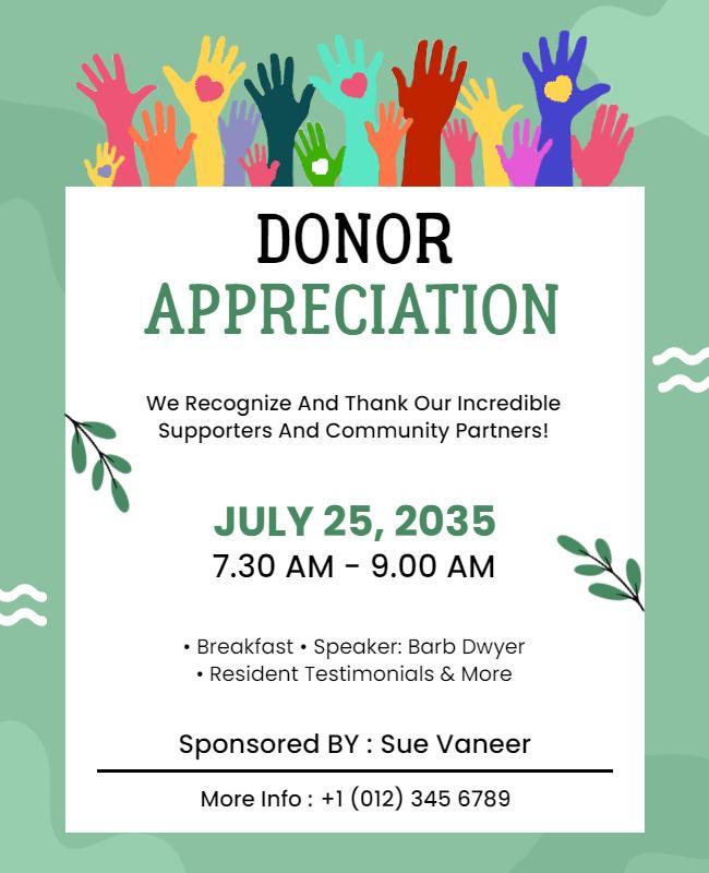 Community Donor Appreciation Event Flyer Template