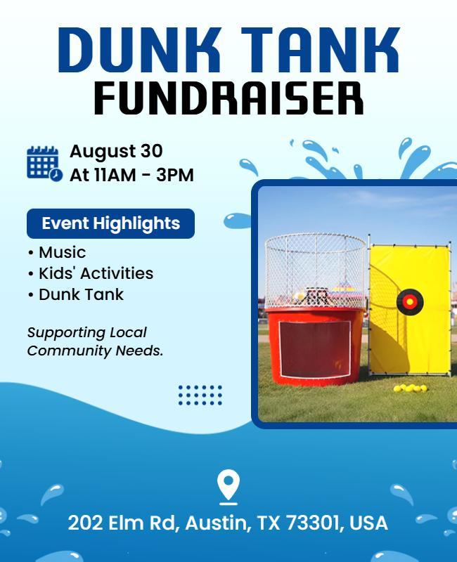Community Dunk Tank Fundraiser Event Flyer Template