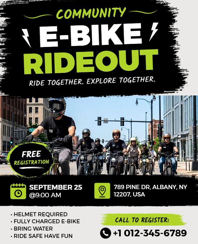 Community E-Bike Rideout Event Flyer Template