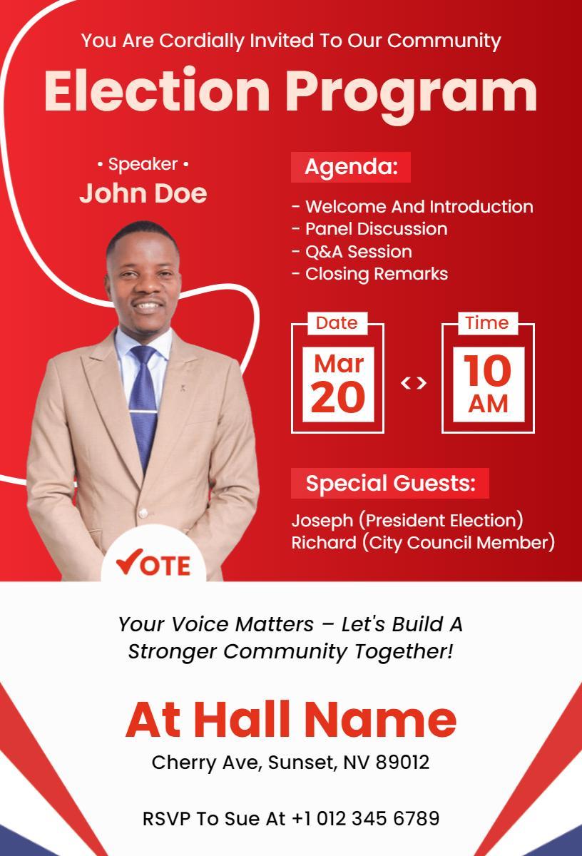 Community Election Program Engagement Invitation Template