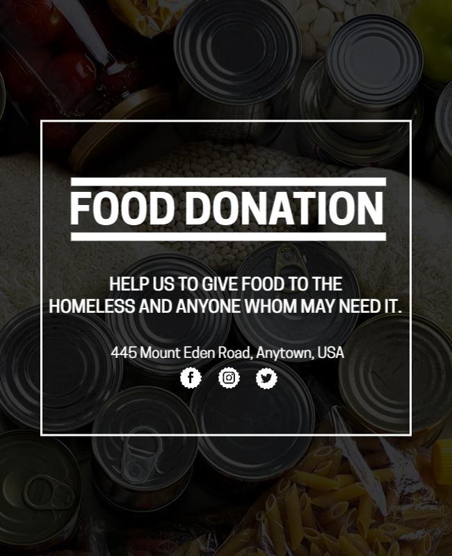 Community Engagement Food Donation Drive Poster Template