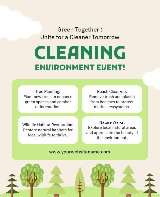 Community Environment Cleaning Event Flyer Template