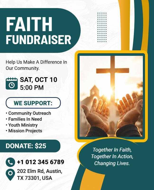 Community Faith Fundraiser Event Flyer Template