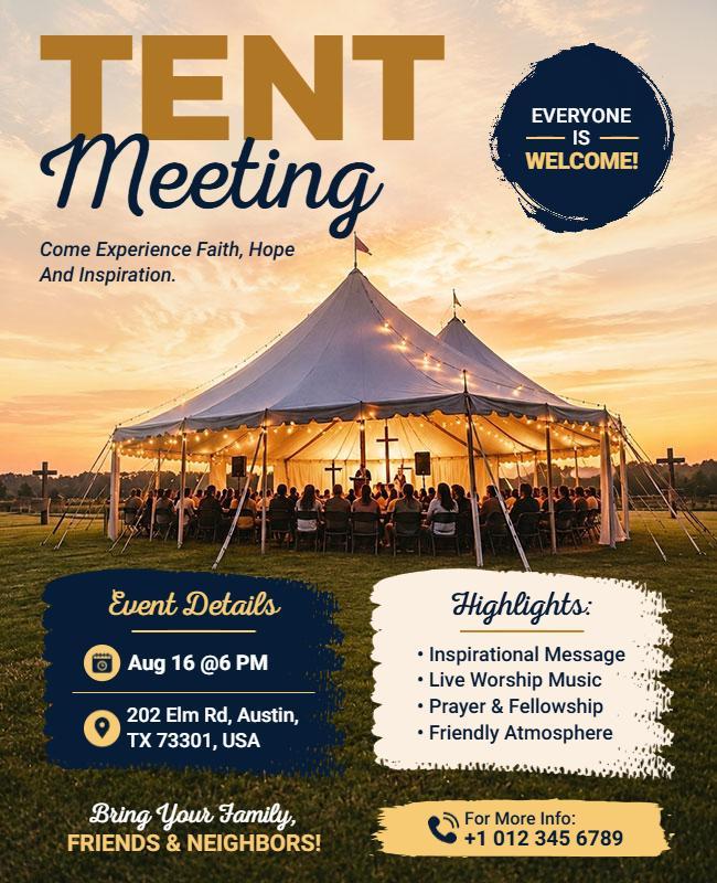 Community Faith Tent Meeting Flyer Template