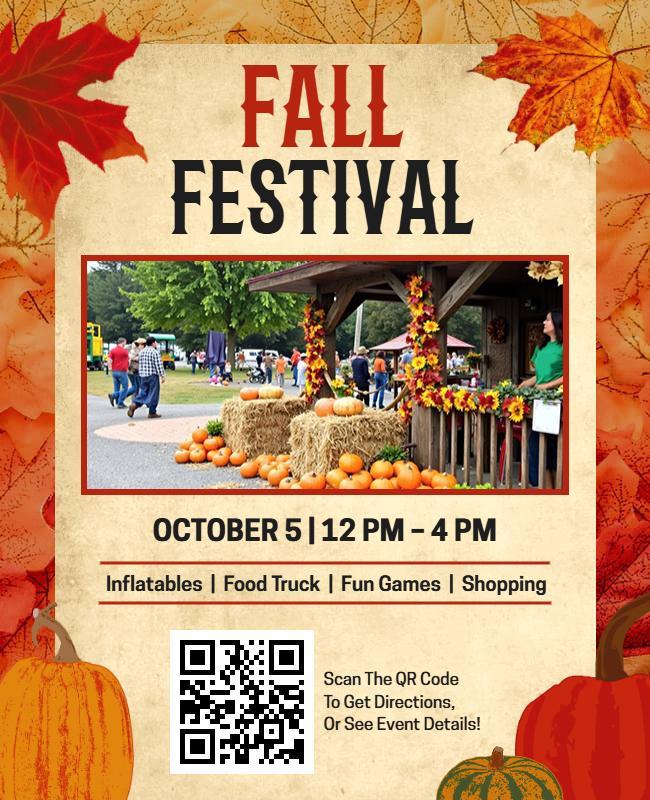 Community Fall Festival Celebration Flyer Template