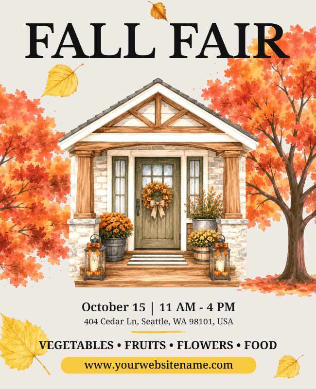 Community Fall Festival Invitation Poster Template