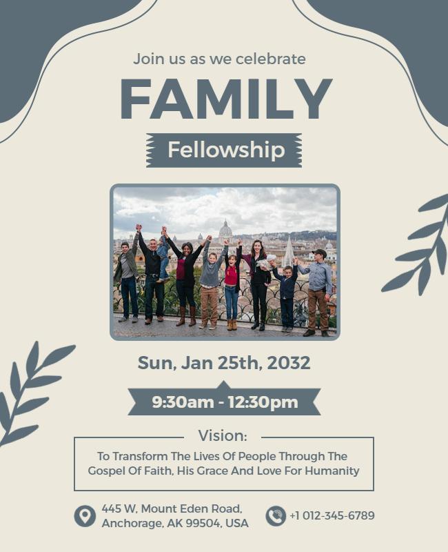 Community Family Fellowship Event Flyer Template