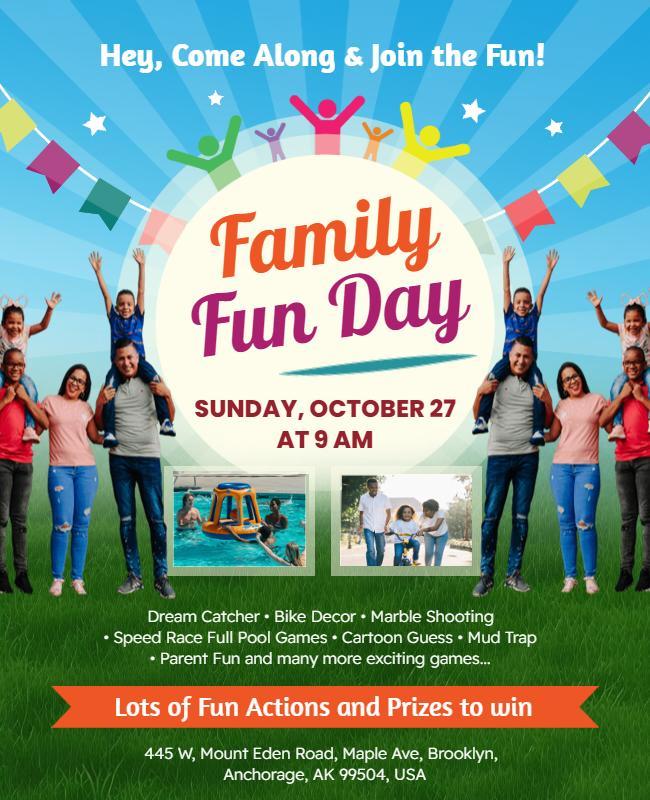 Community Family Fun Day Event Flyer Template