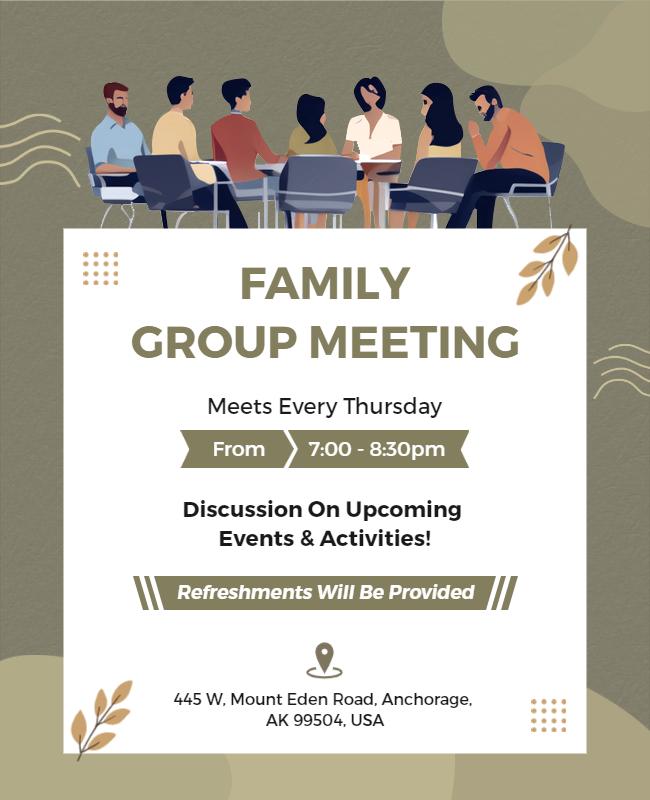 Community Family Group Meeting Flyer Template