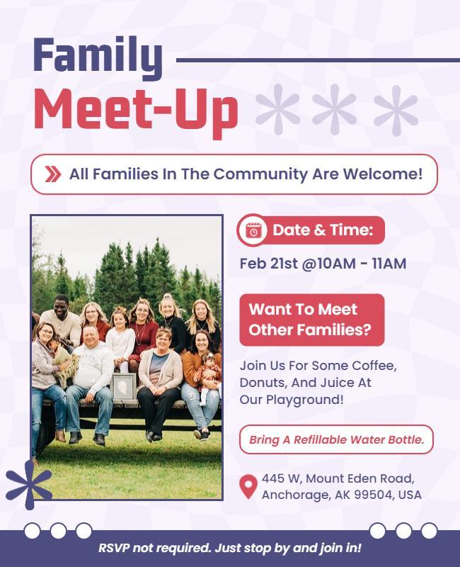 Community Family Meet Up Gathering Flyer Template