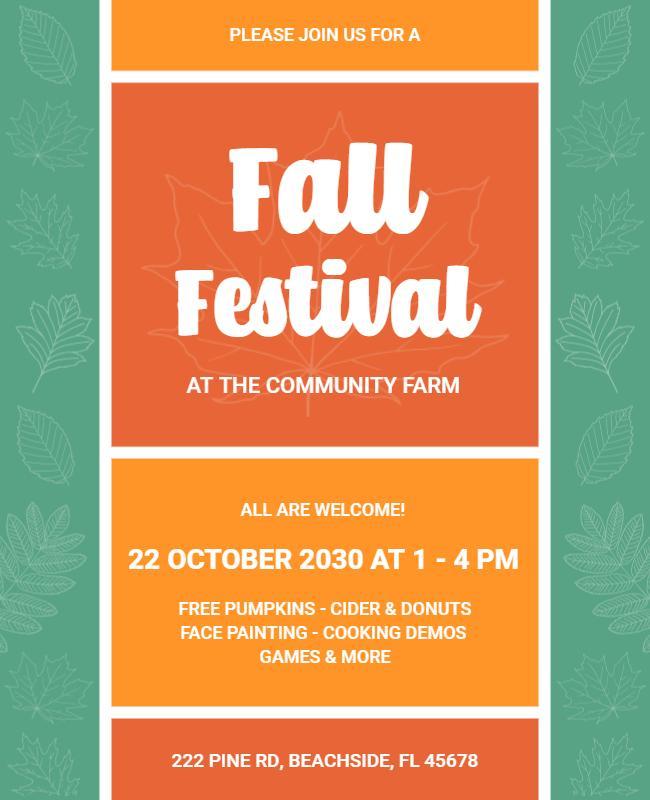 Community Farm Fall Festival Flyer Template