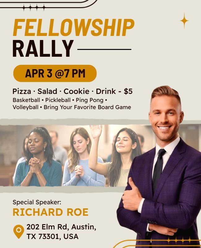 Community Fellowship Rally Event Poster Template