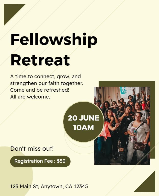 Community Fellowship Retreat Event Flyer Template