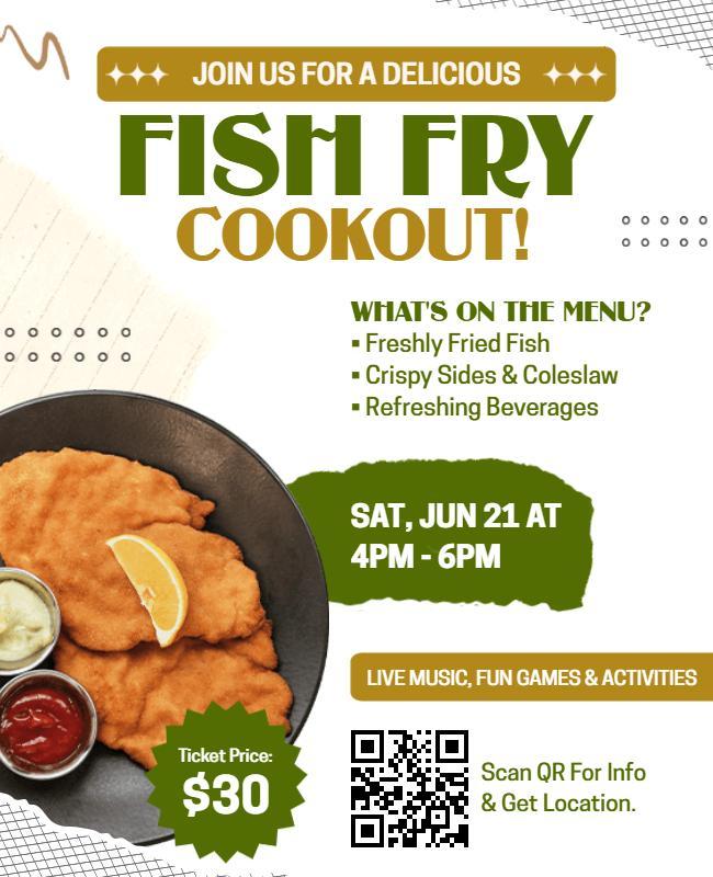 Community Fish Fry Cookout Event Flyer Template