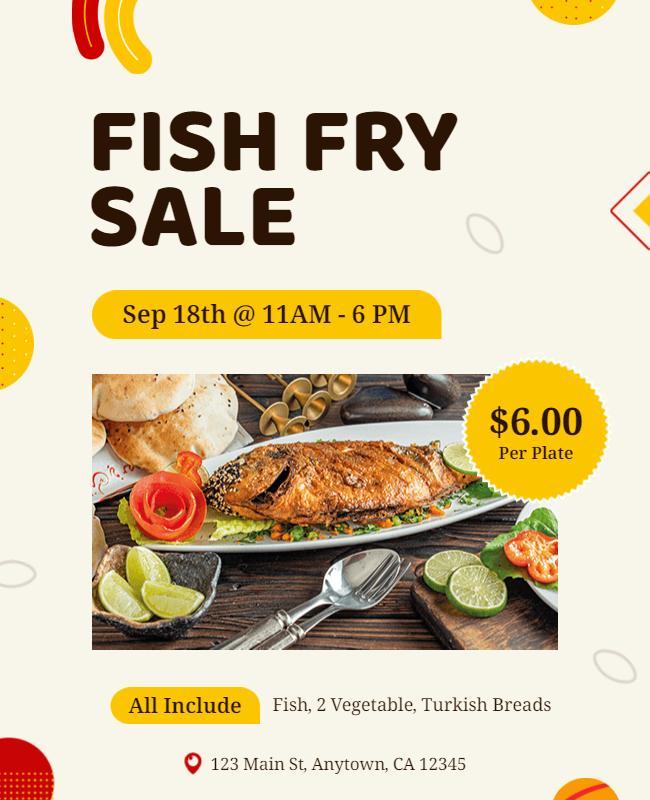 Community Fish Fry Event Flyer Template