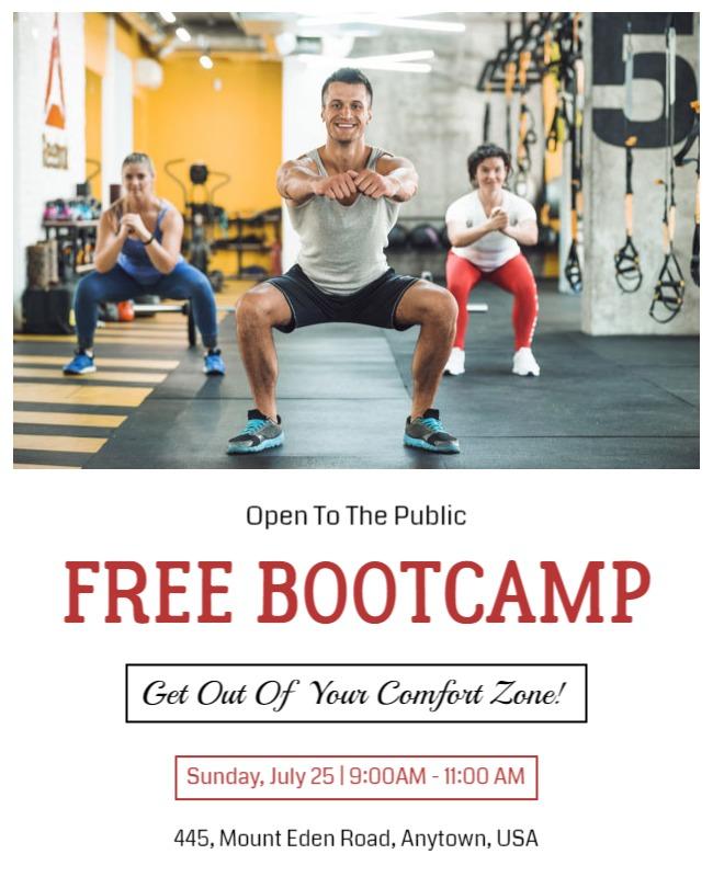 Community Fitness Bootcamp Event Flyer Template