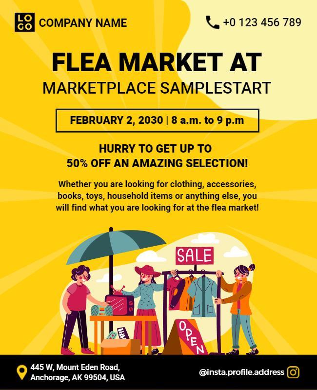 Community Flea Market Sale Event Flyer Template