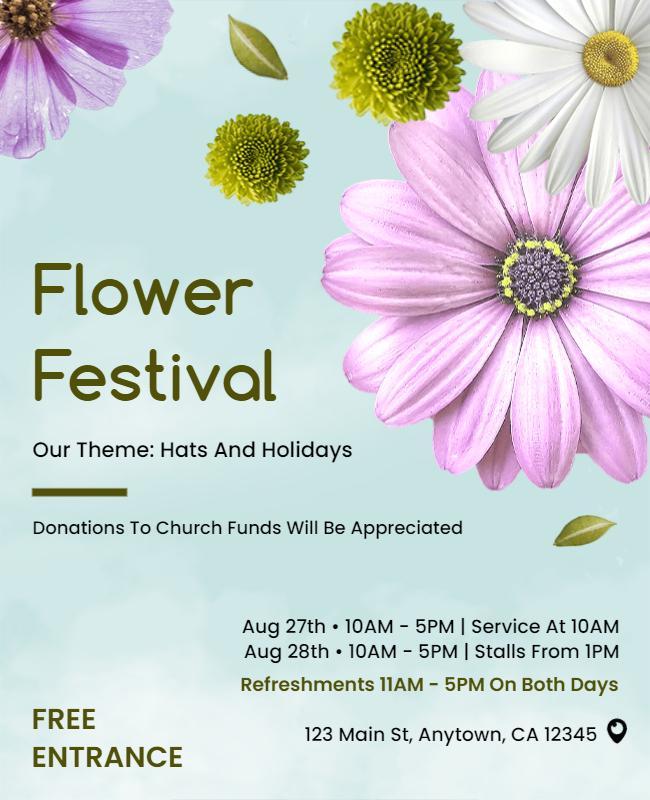 Community Flower Festival Celebration Flyer Template