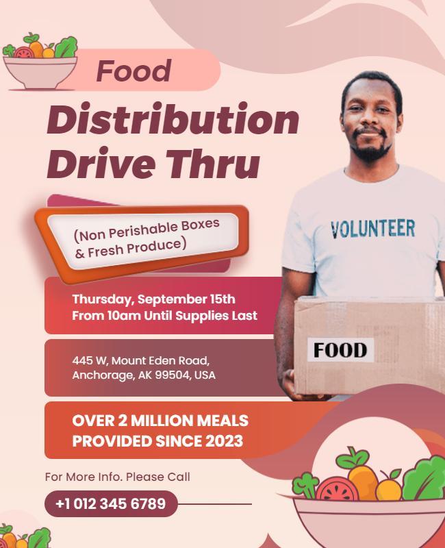 Community Food Distribution Drive Thru Flyer Template