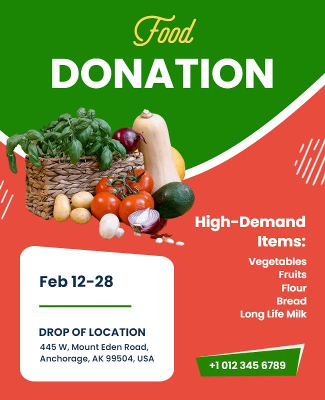 Community Food Donation Drive Flyer Template