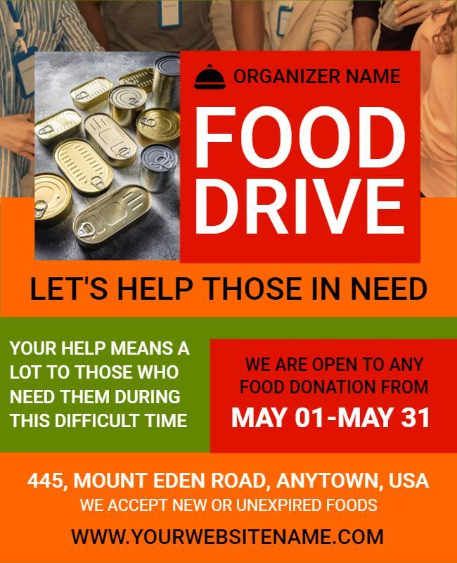 Community Food Drive Donation Flyer Template