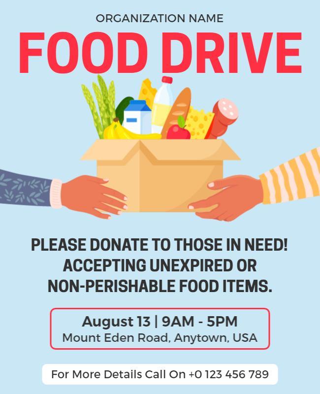 Community Food Drive Event Flyer Template